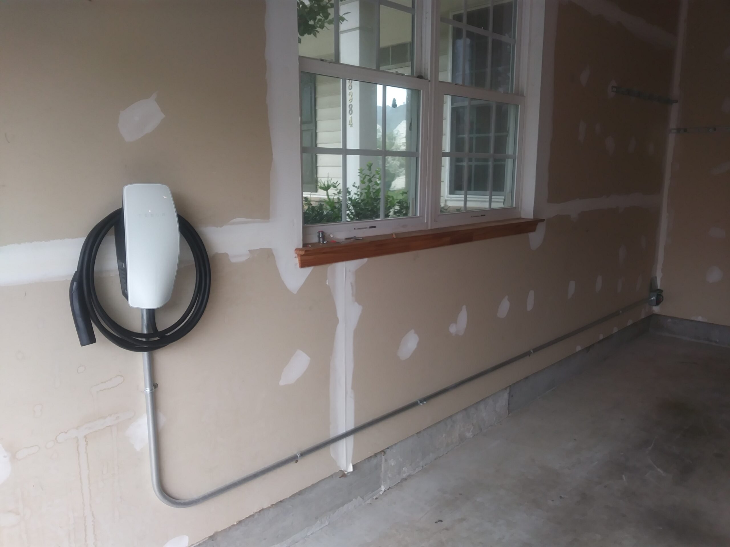 Past Tesla Wall Connector Installation with PVC Conduit #evchargers 
